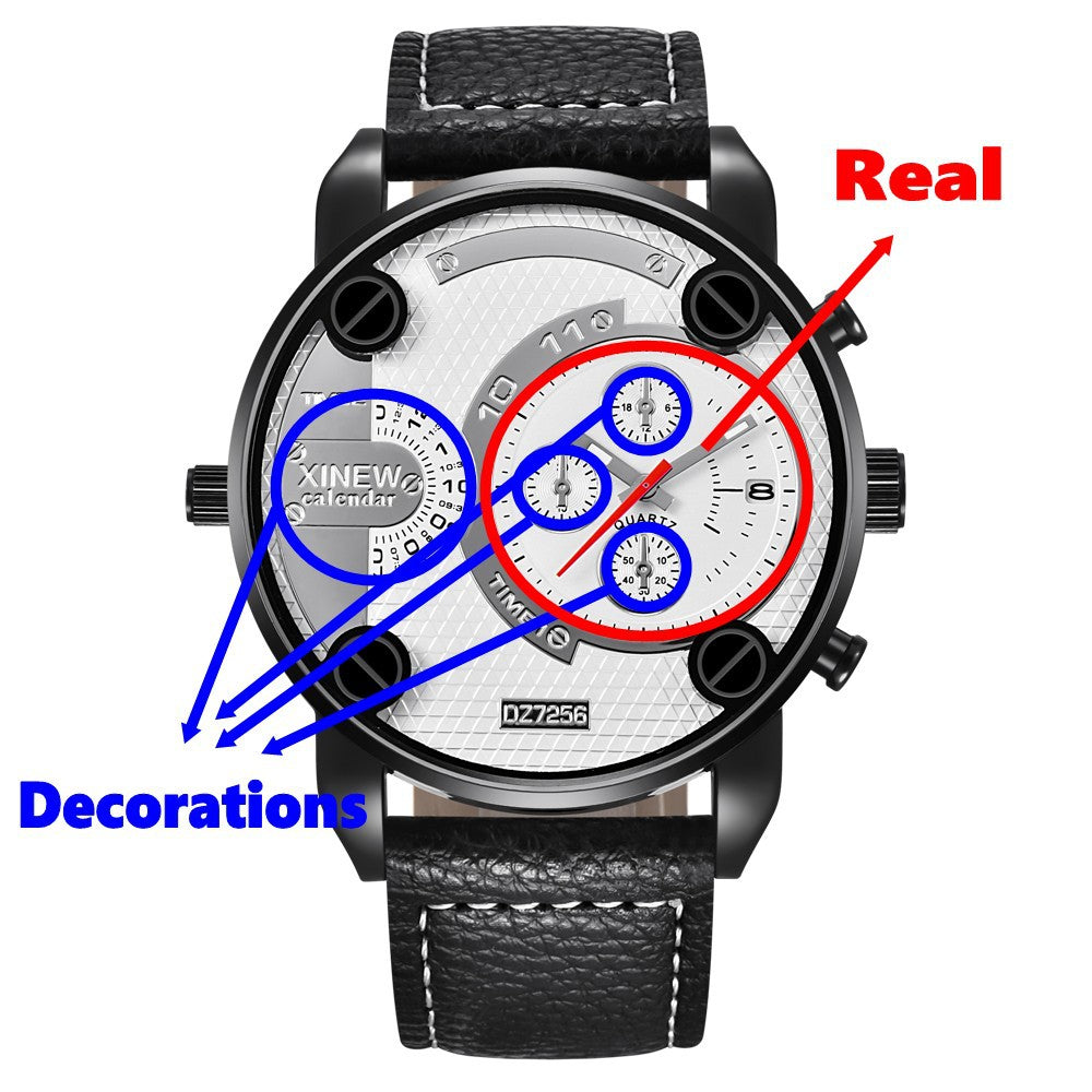 Mens Big Cheap Watches Fashion Leather Date Gifts Wristwatch