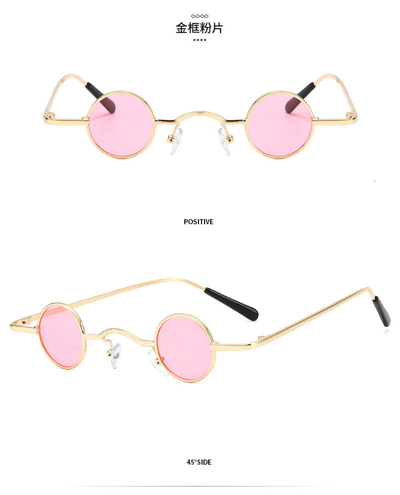 Super Small Round Frame Retro Sunglasses For Men Women Prince Glasses Hip Hop Sunglasses