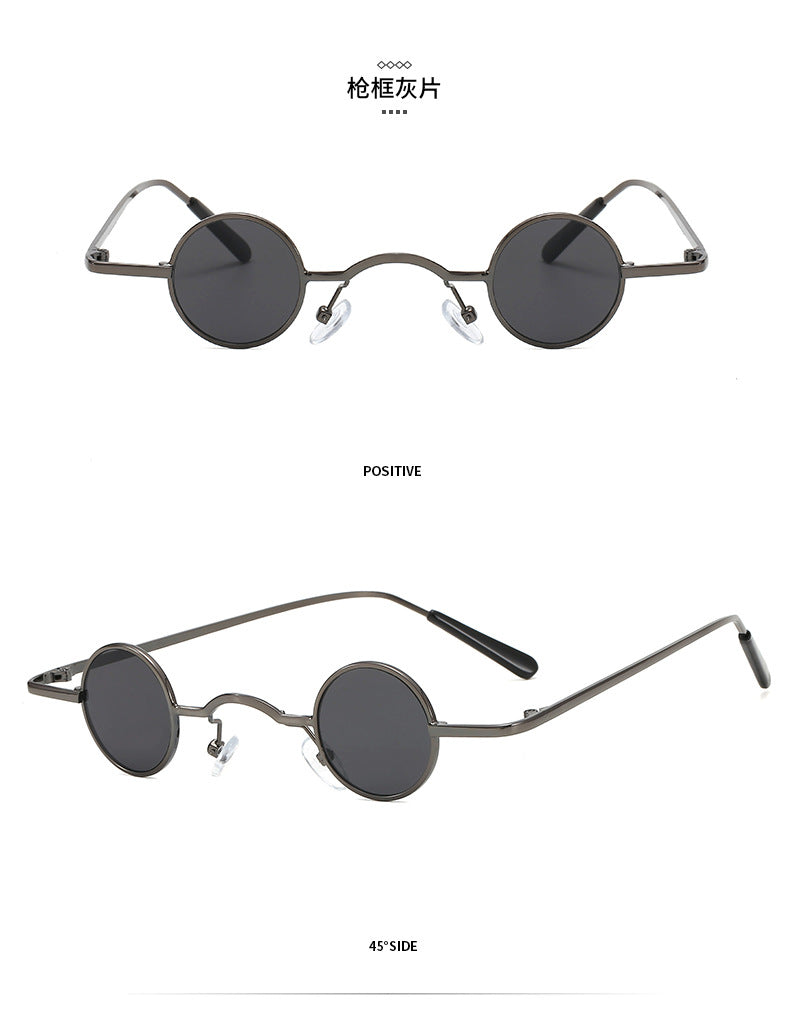 Super Small Round Frame Retro Sunglasses For Men Women Prince Glasses Hip Hop Sunglasses