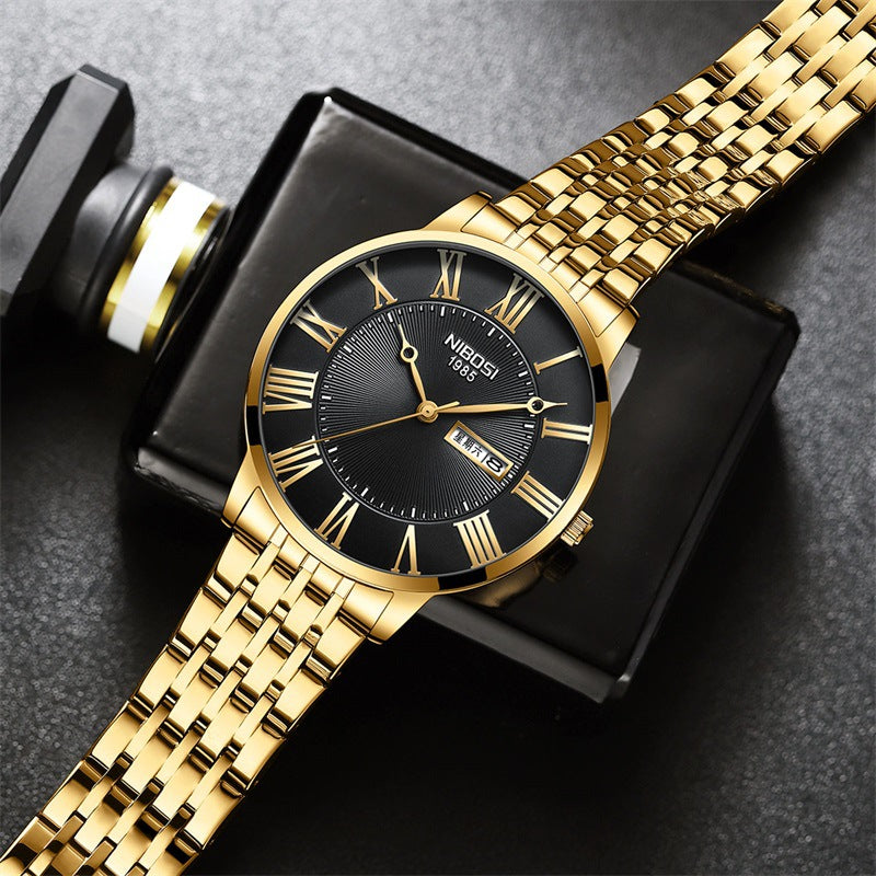 Men's Fashion Simple Steel Belt Quartz Watch