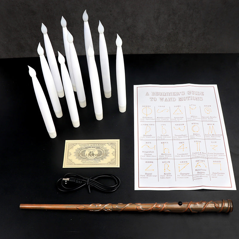 Flameless Candles With Magic Wand Remote Flickering Warm Light Floating Candles For Home Decor