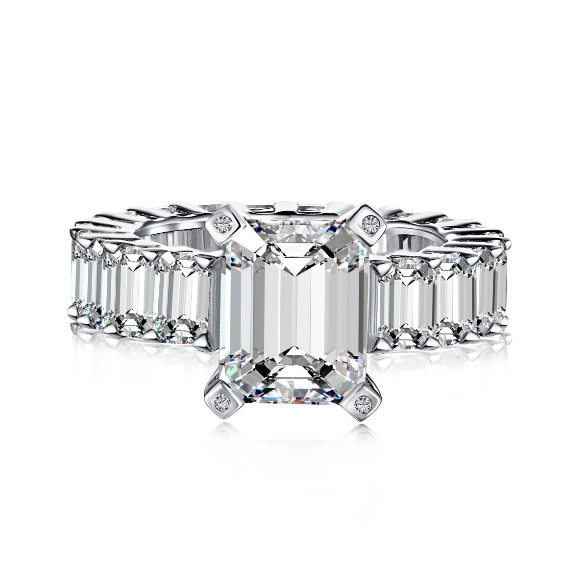 High Carbon Diamond Square Diamond S925 Ring