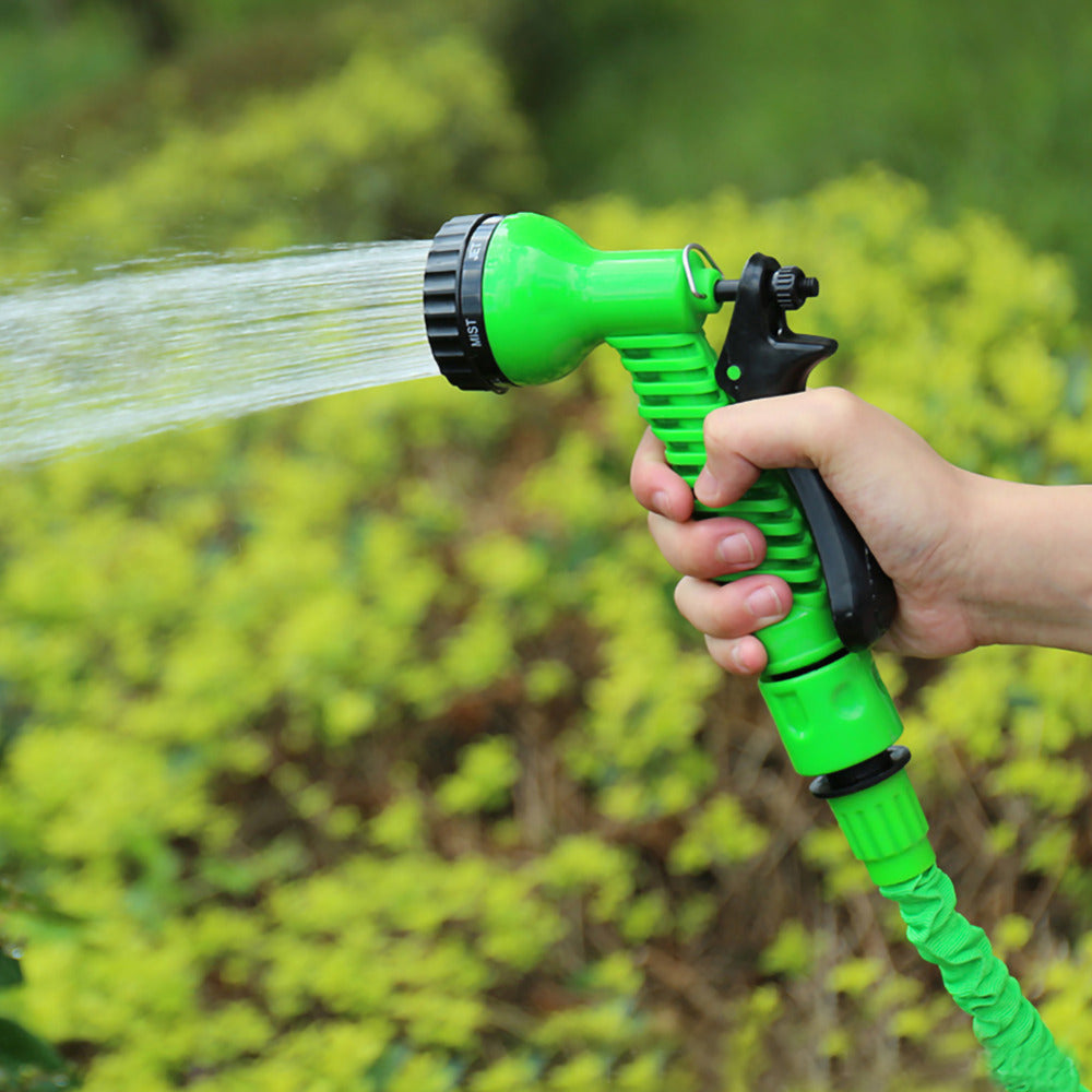 Latex Natural Telescopic Water Hose High Pressure Car Wash Water Gun Watering Flower Watering Vegetable Hose Summer