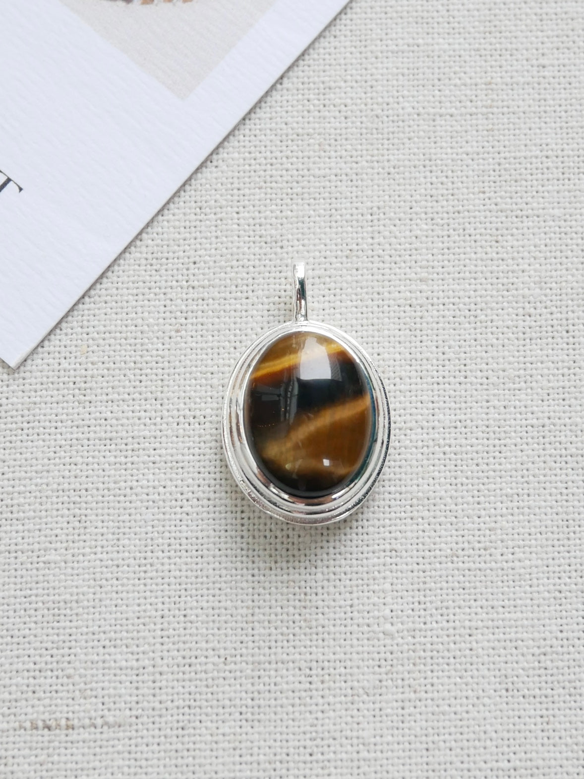 925 Silver Simple Japanese And Korean Black Agate Geometric Oval Pendant Trendy Twist Necklace