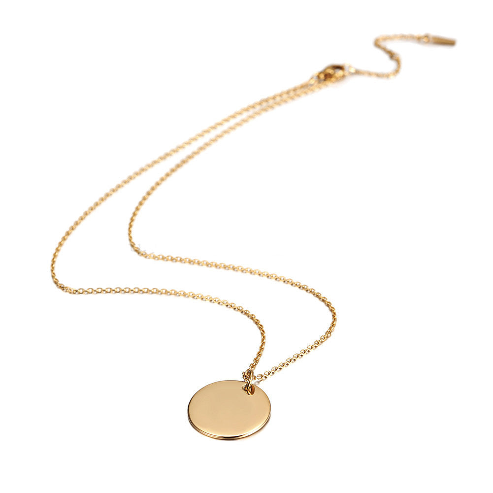 Women's Smooth Round Pendant Necklace